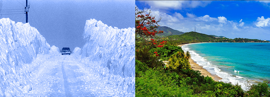 views of vermont and puerto rico in winter