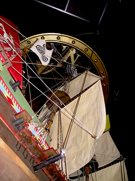 spanish-galleon-reconstruction,-by-john-rivera-resto,-2012,-adjusting-rigging-around-suspension-cables