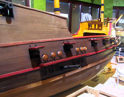 spanish-galleon-reconstruction,-by-john-rivera-resto,-2012,-detail-of-broadside-before-detailing