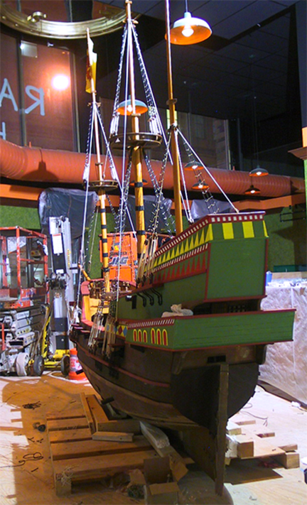 spanish-galleon-reconstruction,-by-john-rivera-resto,-2012,-detail-of-stern