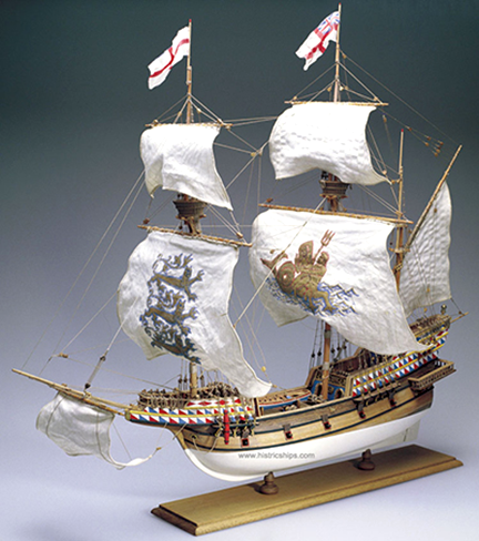 spanish-galleon-reconstruction,-by-john-rivera-resto,-2012,-scale-model-of-elizabethan-galleon