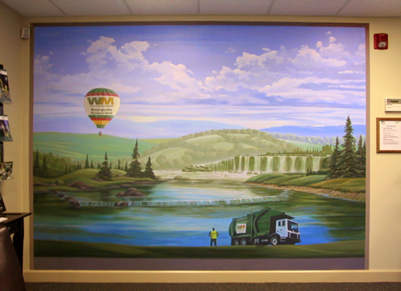 Detail of hot air balloon with company logo.