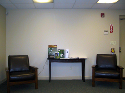 the office wall in need of a mural