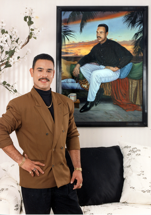 carlos baerga and his portrait by john rivera-resto, 1995