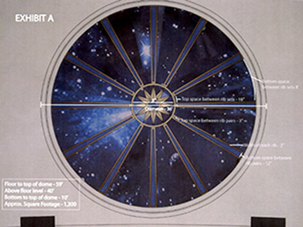 Conceptual design for the dome mural.
