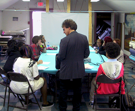 computer rendering of the world of sweat and steel mural design