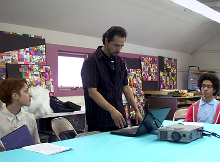 computer rendering of the world of sweat and steel mural design