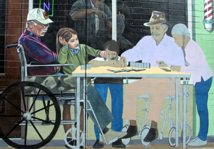 painting progression of dominoe game group