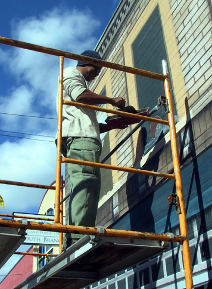 doing concrete work on building 1