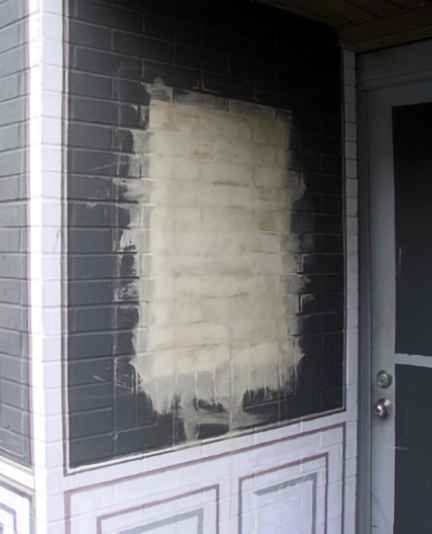 concrete rendered area for dr. blank's sign