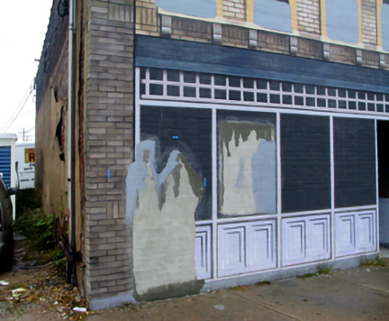 water running down freshly painted area