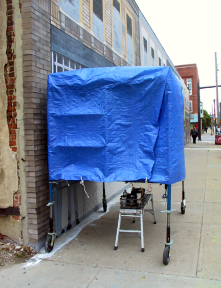 makeshift shelter for painting