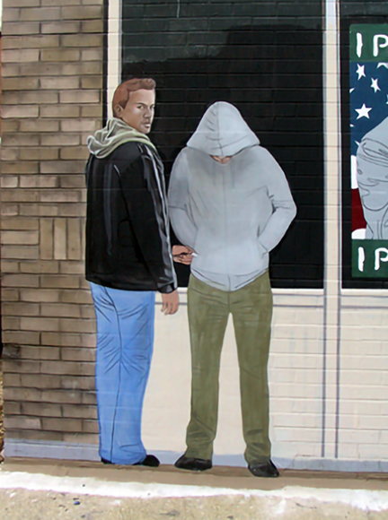 painting figures doing a drug deal