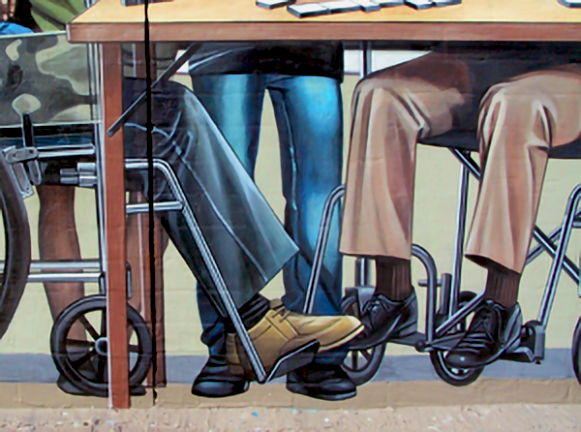 view of buildings 5 and 6 at dusk