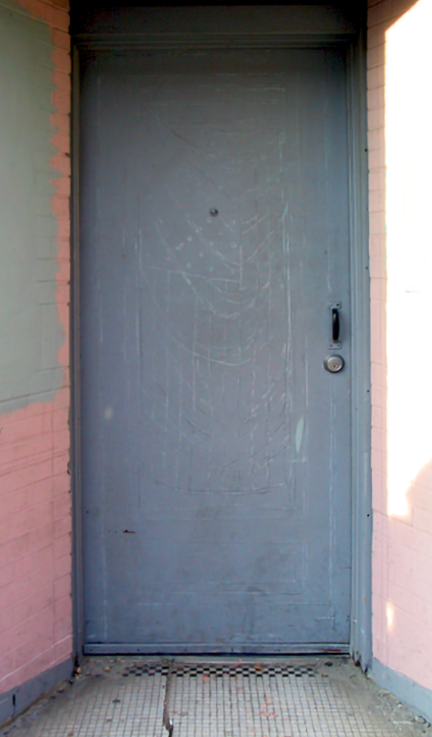 American flag is drawn on door