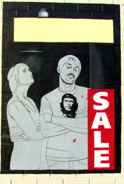 coloring on storefront windows of building 1
                            