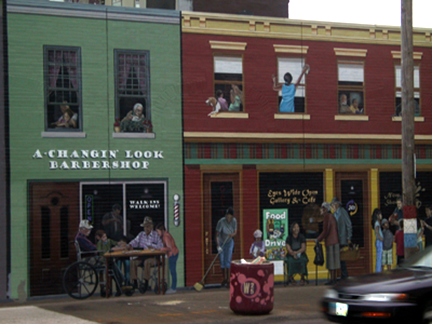 view of buildings 5 and 6 at dusk