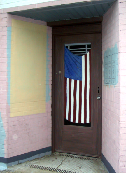 blocked colors on door flag