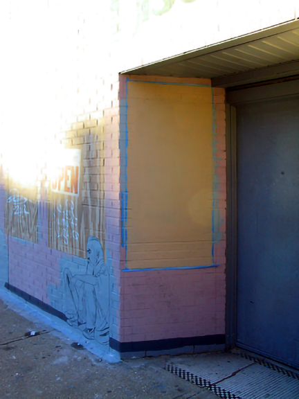 blocking sidewall of second recessed entrance