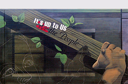 the title of the mura: it's up to us