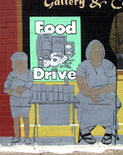 painting the food drive poster