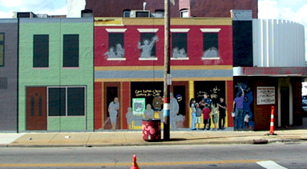painting the european elderly couple