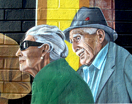 closeup of elderly couple