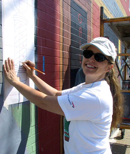 Nancy Lewis doing a tracing