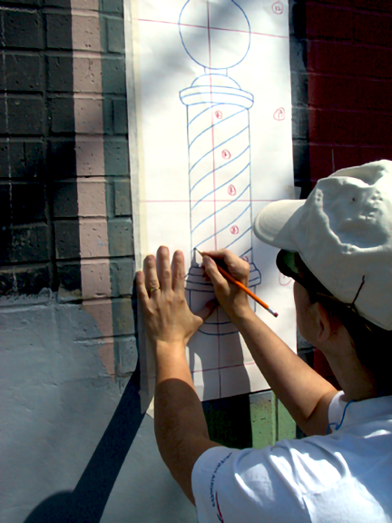 tracing the barshop pole sign