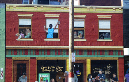 detail of finished awning