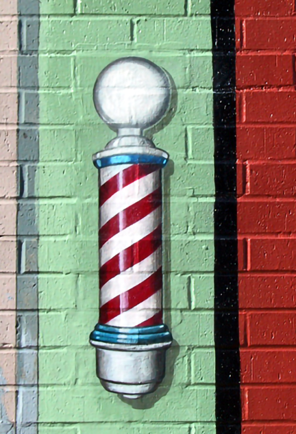 barbershop pole sign completed