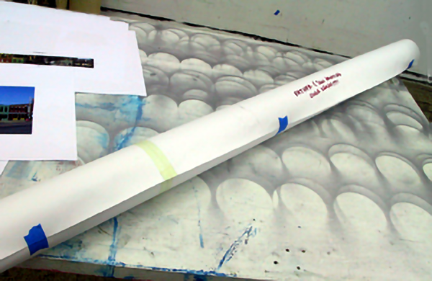 figure cartoon rolled up and ready for use