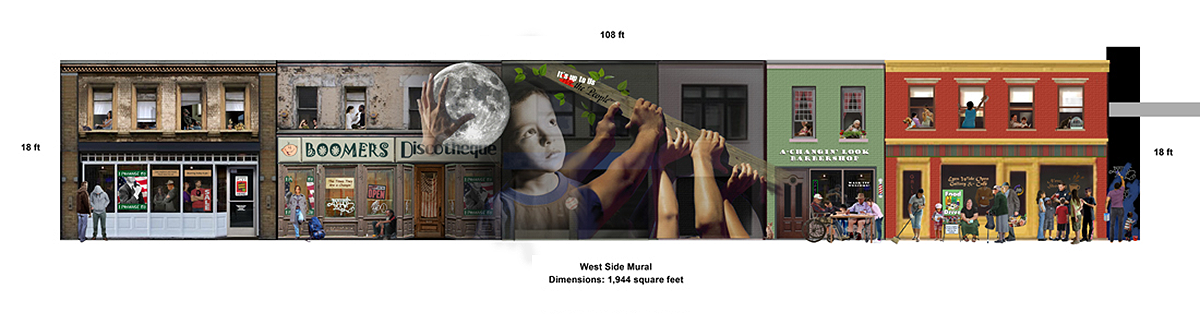 computer rendering of the it's up to us mural design