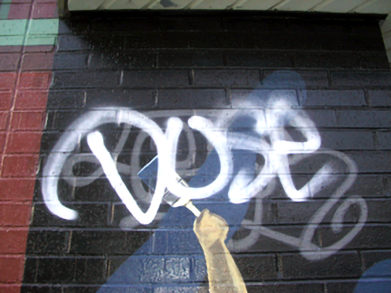 tagged by graffiti