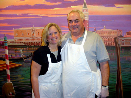 italian village restaurant proprietors Mike Santo (Santosuosso) and his wife debbie
