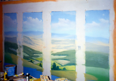 painting the main mural progression