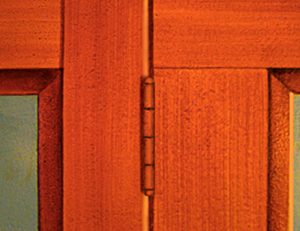 detail of faux hinge