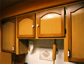 kitchen cabinets faux woodgraining detail