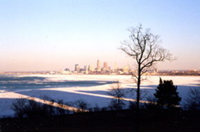 cleveland winter view from the lewis apartment