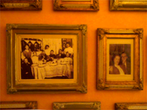 detail of photo display