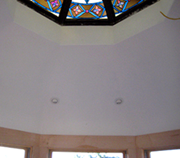 detail of wall before the mural