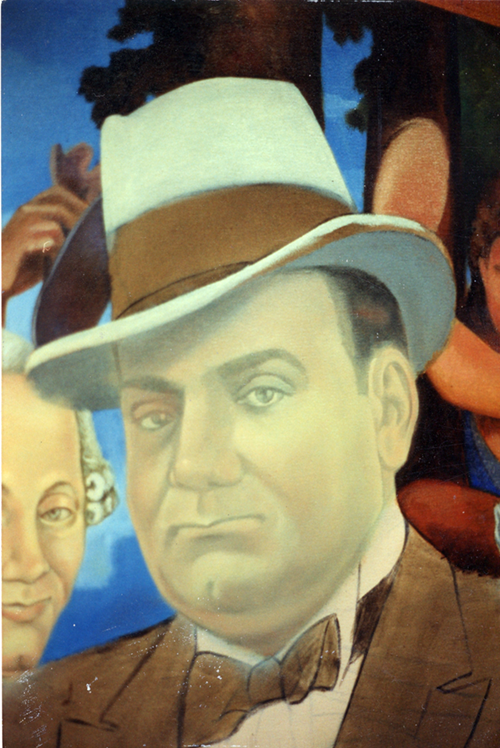 thinkers mural, adding color to faces