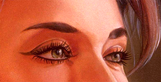 The-Thought,-portrait-of-Karyl-Louise-Kniepper,-detail-1,-painting-by-John-Rivera-Resto--1993