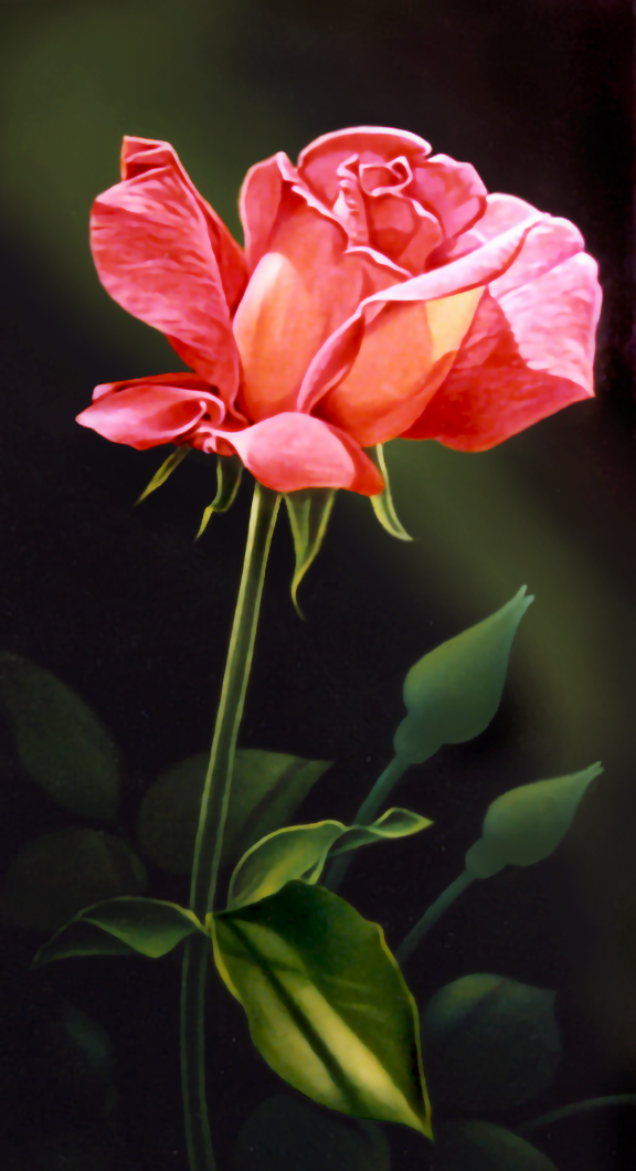 flower-painting-by-John-Rivera-Resto,-1999