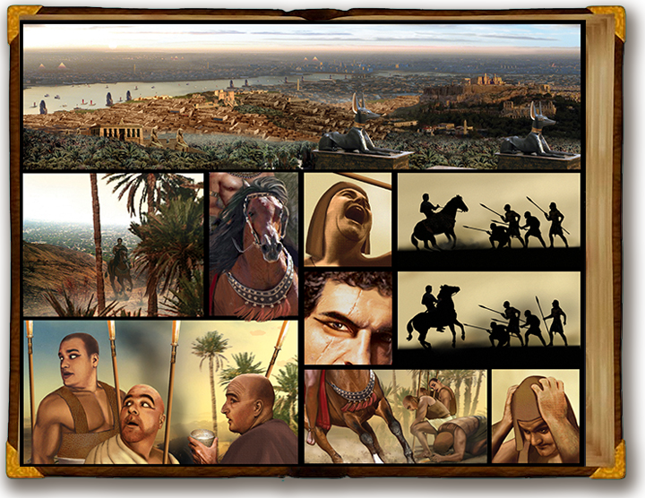 the-citadel-by-dan-russell,-digital-paintings-for-a-graphic-novel,-by-john-rivera-resto,-2010,pgs-20-21